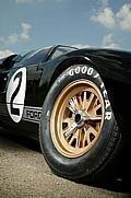 Ford GT40 race car in 1966 Le Mans winning colours.